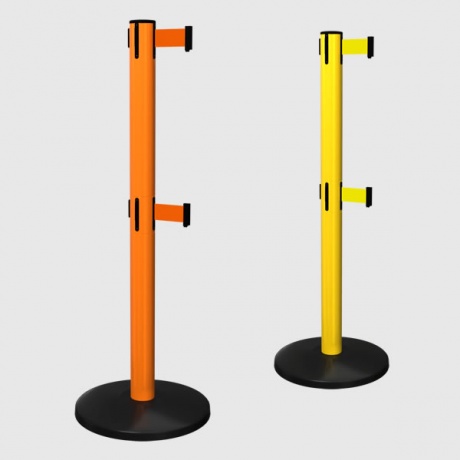 SafetyMaster 450 Twin High Visibility Retractable Belt Barrier - 3.4 Metres